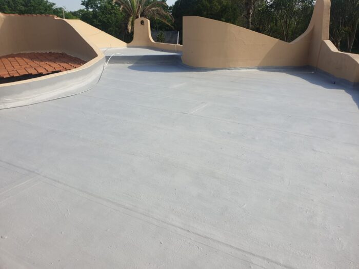 Residential concrete roof slab waterproofing