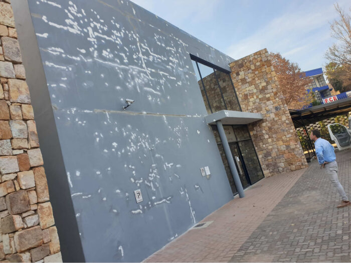 8.Repairs on exterior wall before painting - Route 21 Pretoria